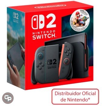 Inicio - Gameplay tu tienda de videojuegos 13 Consola Nintendo Switch 2 con controles Joy-Con y juego Mario Kart World